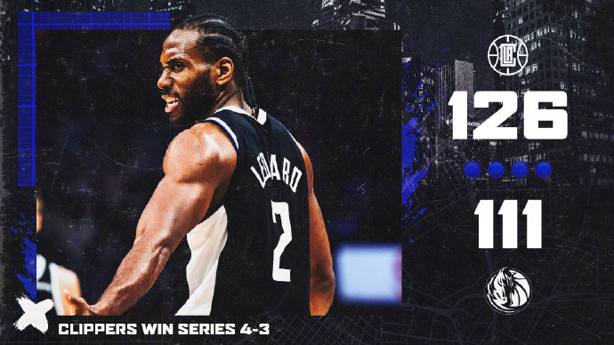 快船126-111站胜独行侠 小卡28+10+9 东契奇46+7+14