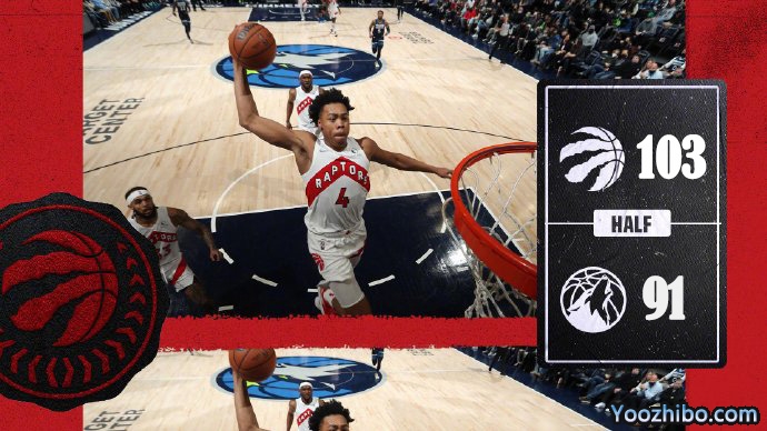 猛龙103-91击败森林狼 特伦特30分 唐斯24+11 西卡17+8+9