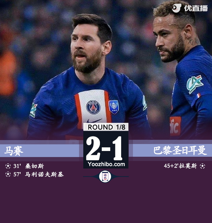 巴黎1-2马赛 拉莫斯送点+破门桑切斯点射