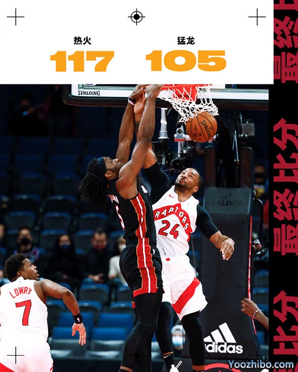<a href=/gaoqinglanqiu/heat/ target=_blank class=infotextkey>热火</a>以117-105击败了<a href=/gaoqinglanqiu/raptors/ target=_blank class=infotextkey>猛龙</a>